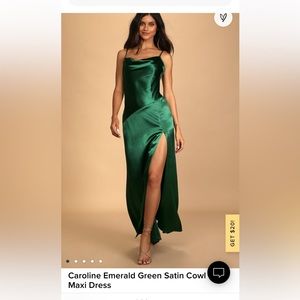 Lulu’s Green Satin Maxi